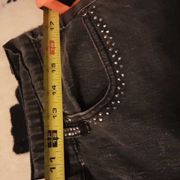 DG2 Embellished studded Acid Washed Distressed Jeans Plus size Woman's 16 - Picture 10 of 12